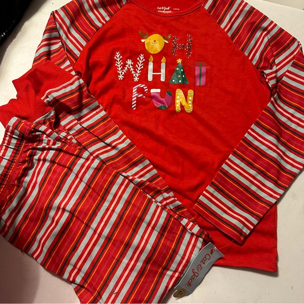 Christmas pajamas girls size large new with tags